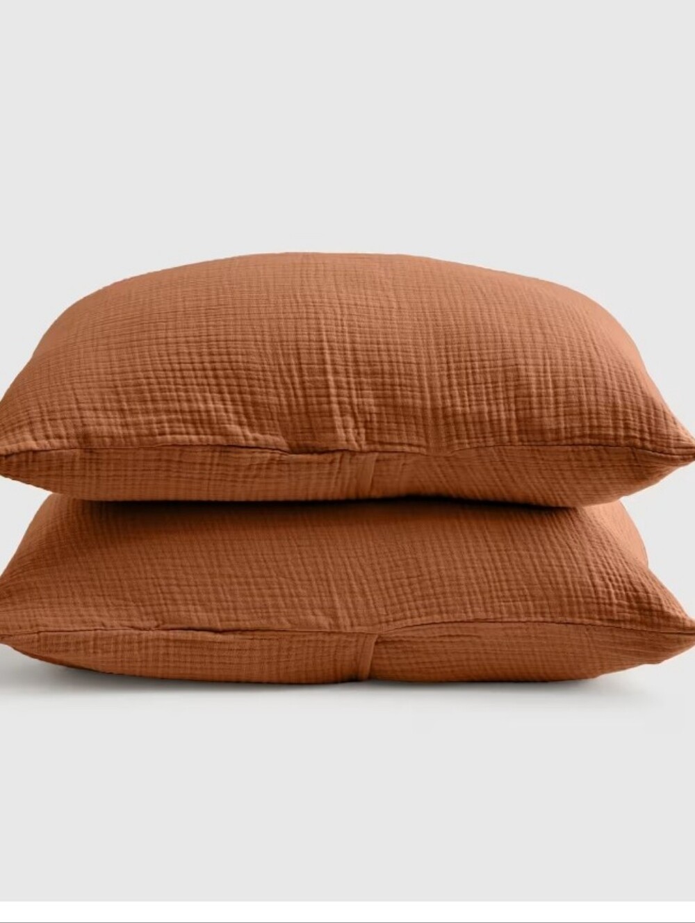 Quince Organic Gauzy Pillow Sham Set In Terra Cotta Standard